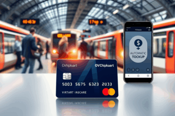 Afbeelding van een OV-chipkaart met automatische goedkeuring functie ter ondersteuning van zorgeloos reizen.