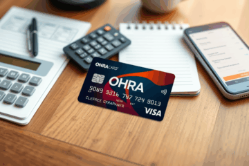 Een afbeelding van de OHRA Visa Card met informatie over voordelen en kosten.